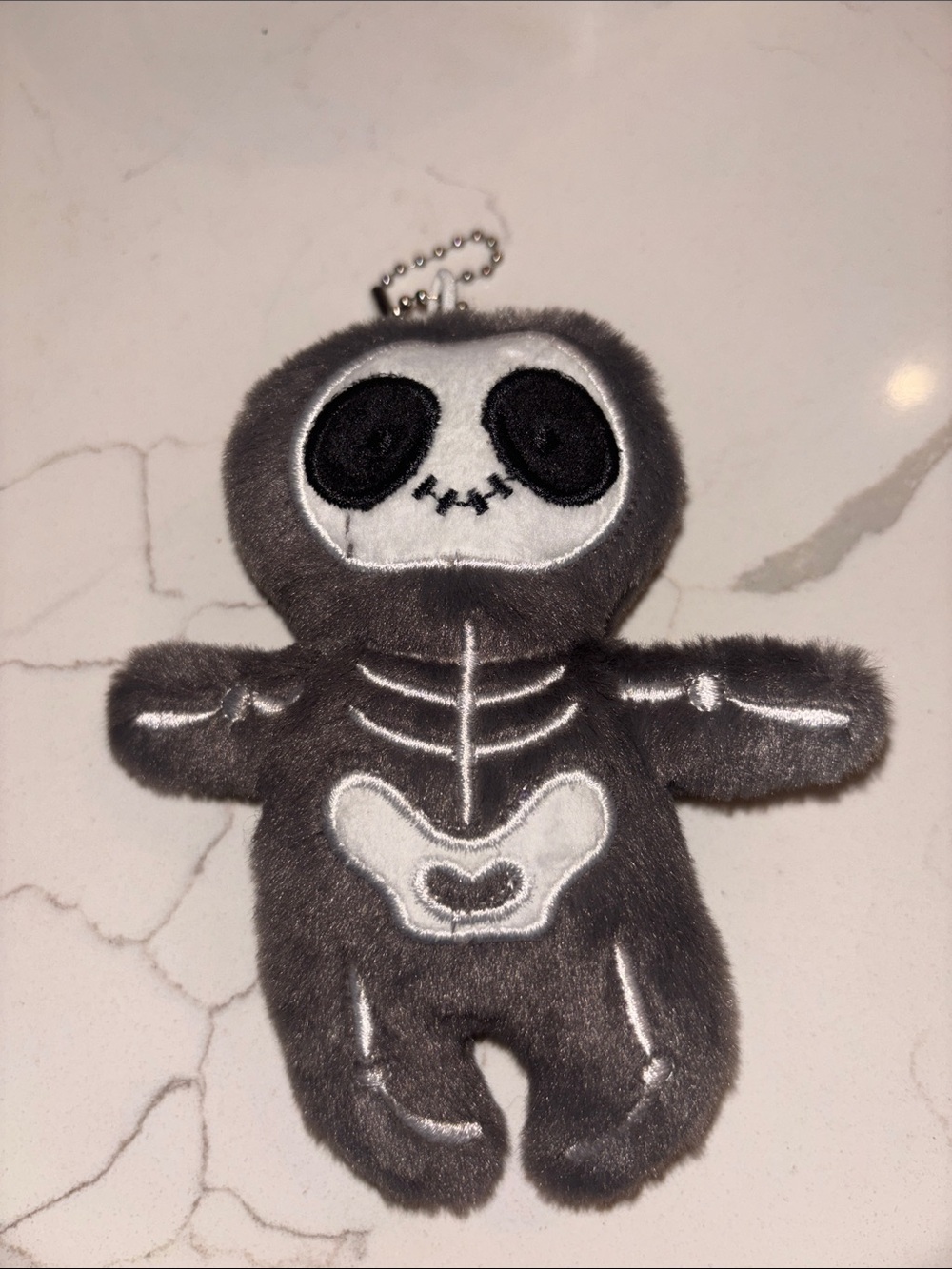 Plush Skeleton Keychain Stuffed Toy - Gray